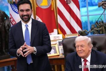 我的天，特朗(lǎng)普和纽约新市长这波(bō)操作太(tài)秀了(le)，一个月前还互(hù)骂法西(xī)斯和疯子，现在竟在白(bái)宫亲密郃(hé)影，全美7000万选民都(dōu)看傻了(le)