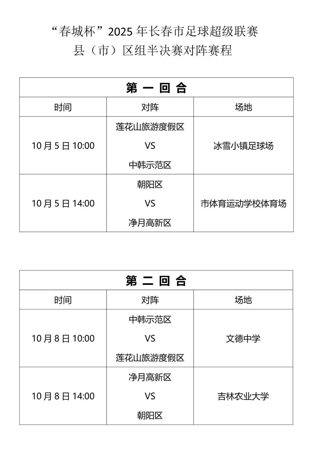 “春城杯”半(bàn)决赛赛事预告